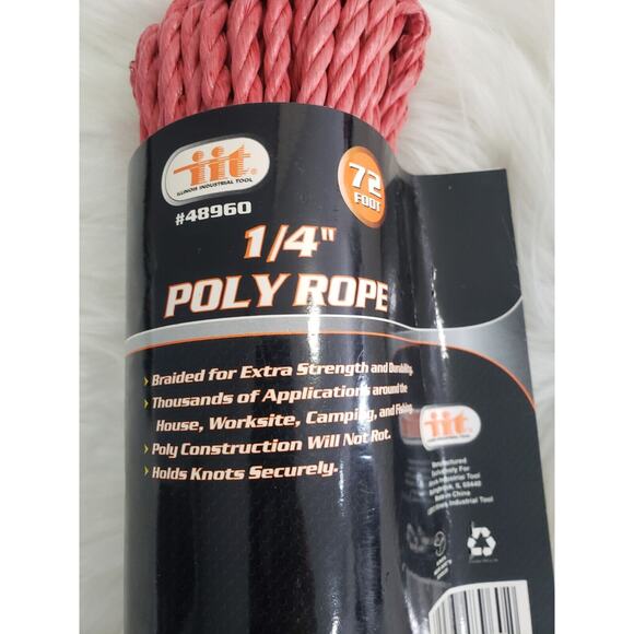 NEW 1/4" x 72ft Red Braided Poly‎ Rope Dipole Vee Antenna Support - Picture 2 of 3